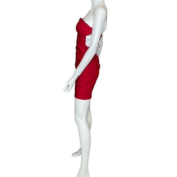 Morgan & Co Strapless Short Mini Body-con Dress Red Junior’s Sz 0 - Picture 3 of 9